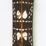 000402 Moluccas Halmahera dance shield wood porcelain h. 65 cm. Prov. A. Speyer, Nevermann, Berlin Klefisch 12-5-07 279 € 550 hp