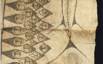 000413 Papua, Lake Sentani, barkcloth painting