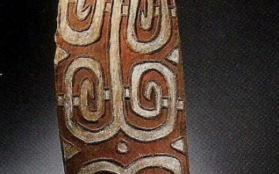 000551 Papua, Asmat, Citak, shield