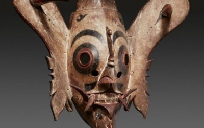 000899 Borneo, East Kalimantan, Kenyah Kayan, Dayak face mask