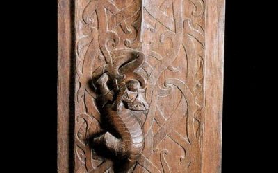 000217 Borneo, East Kalimantan, Dayak, Kenyah-Kayan, door