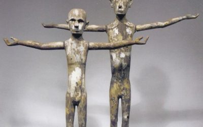 000632 Borneo, West Kalimantan, Dayak, Kantu, two ancestor figures