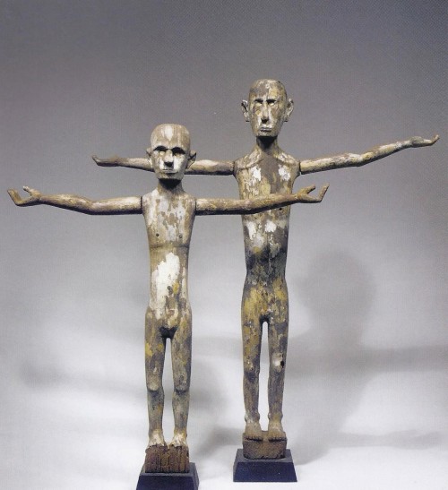 000632 Borneo, West Kalimantan, Dayak, Kantu, two ancestor figures