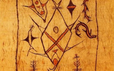 001224 Papua Barat, Lake Sentani, painted barkcloth