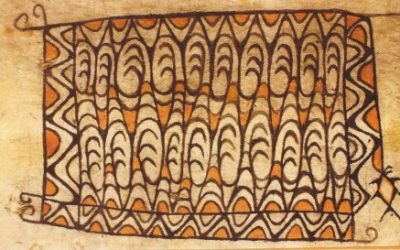 001225 Papua Barat, Lake Sentani, painted barkcloth