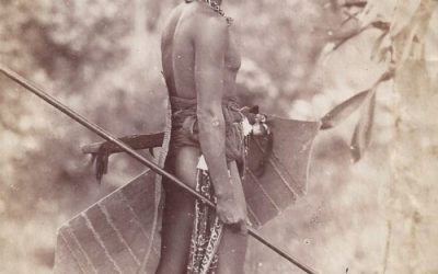 001247 Borneo, Sarawak, photograph of an Iban warrior